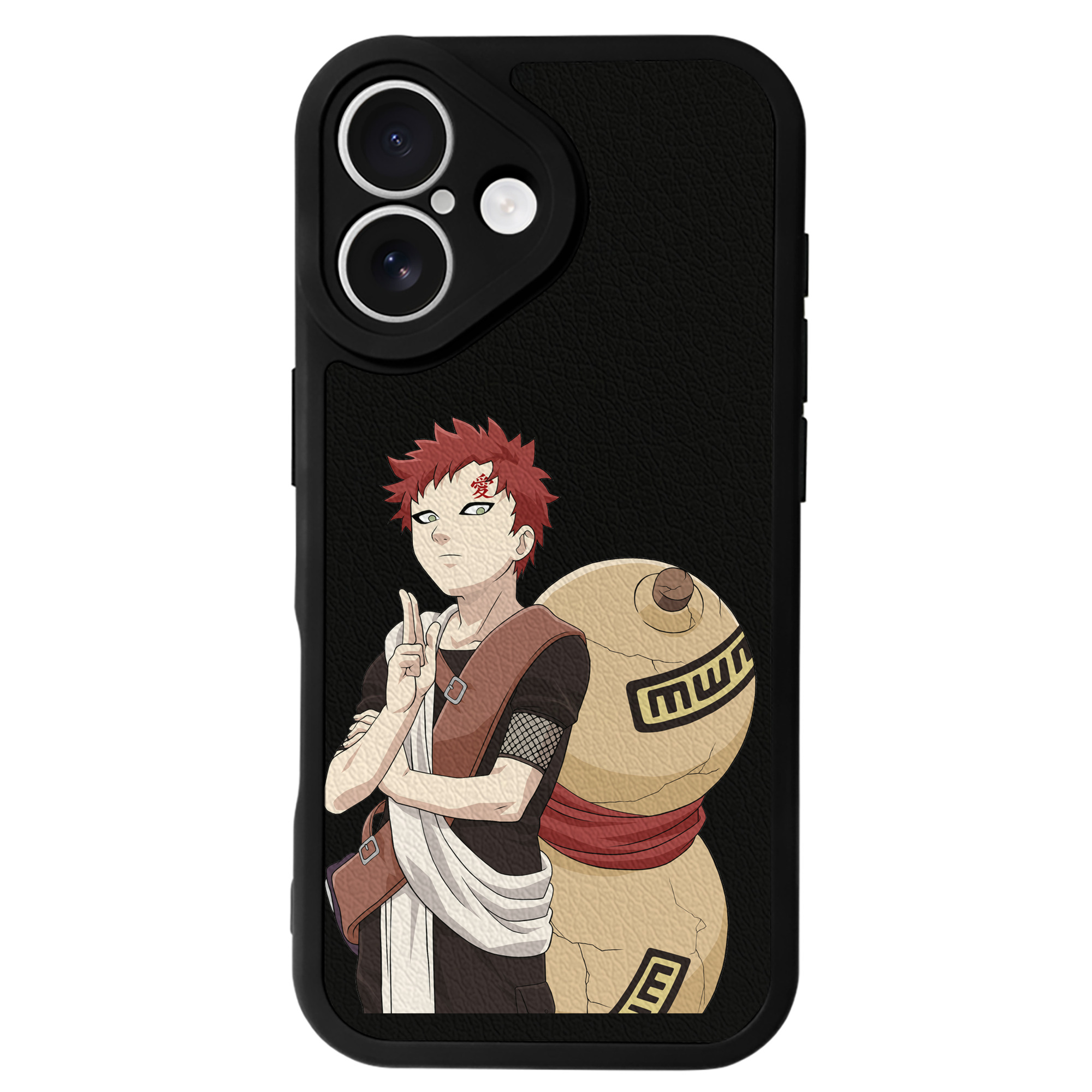 （画像用） NARUTO -ナルト- ガアラ Gaara 【iPhone 16シリーズ対応】シリコンスマホケース（レザー調） 材質：シリコン